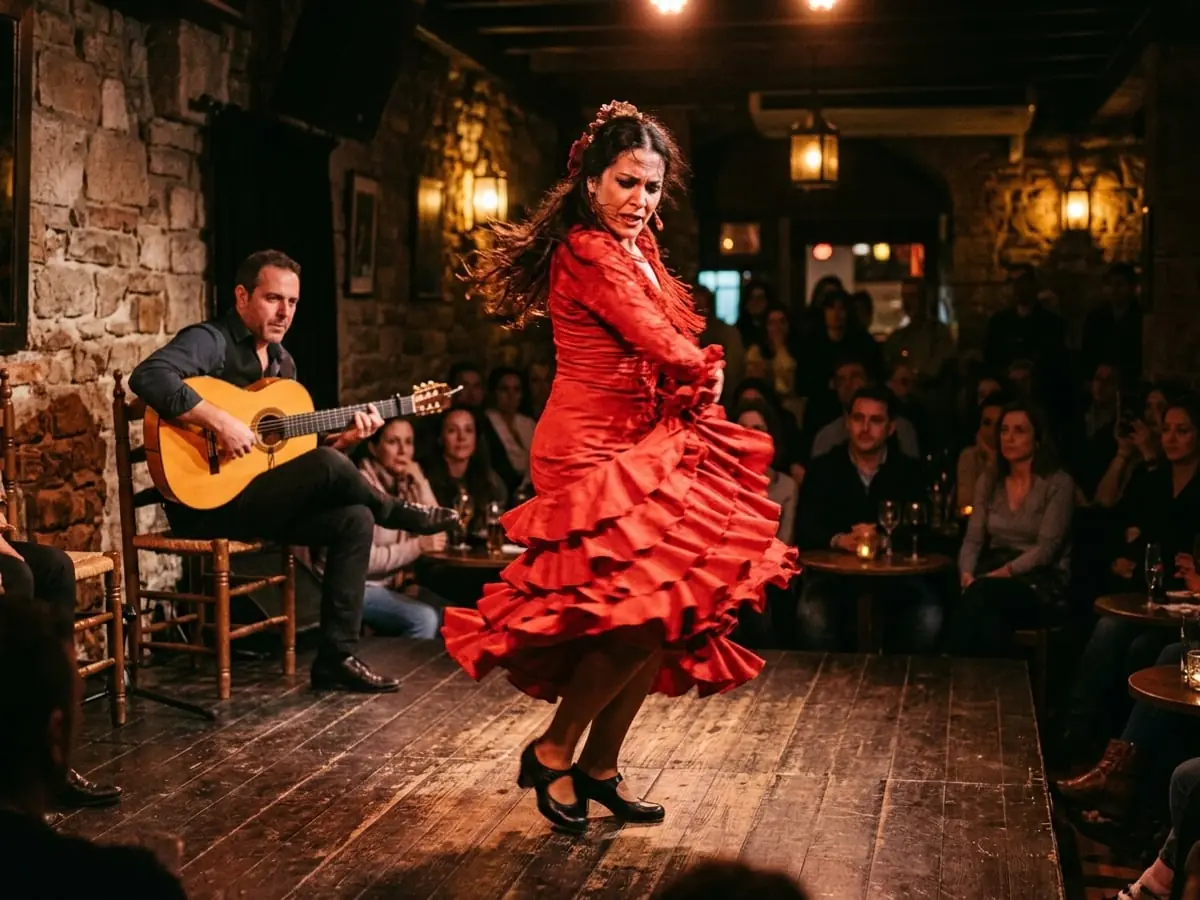 Historic Tablao Flamenco Show with Welcome Drink